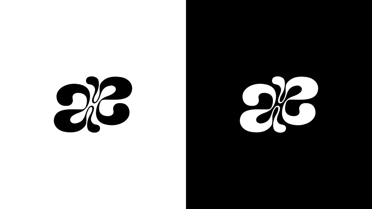 Albspire monogram shown in black and white