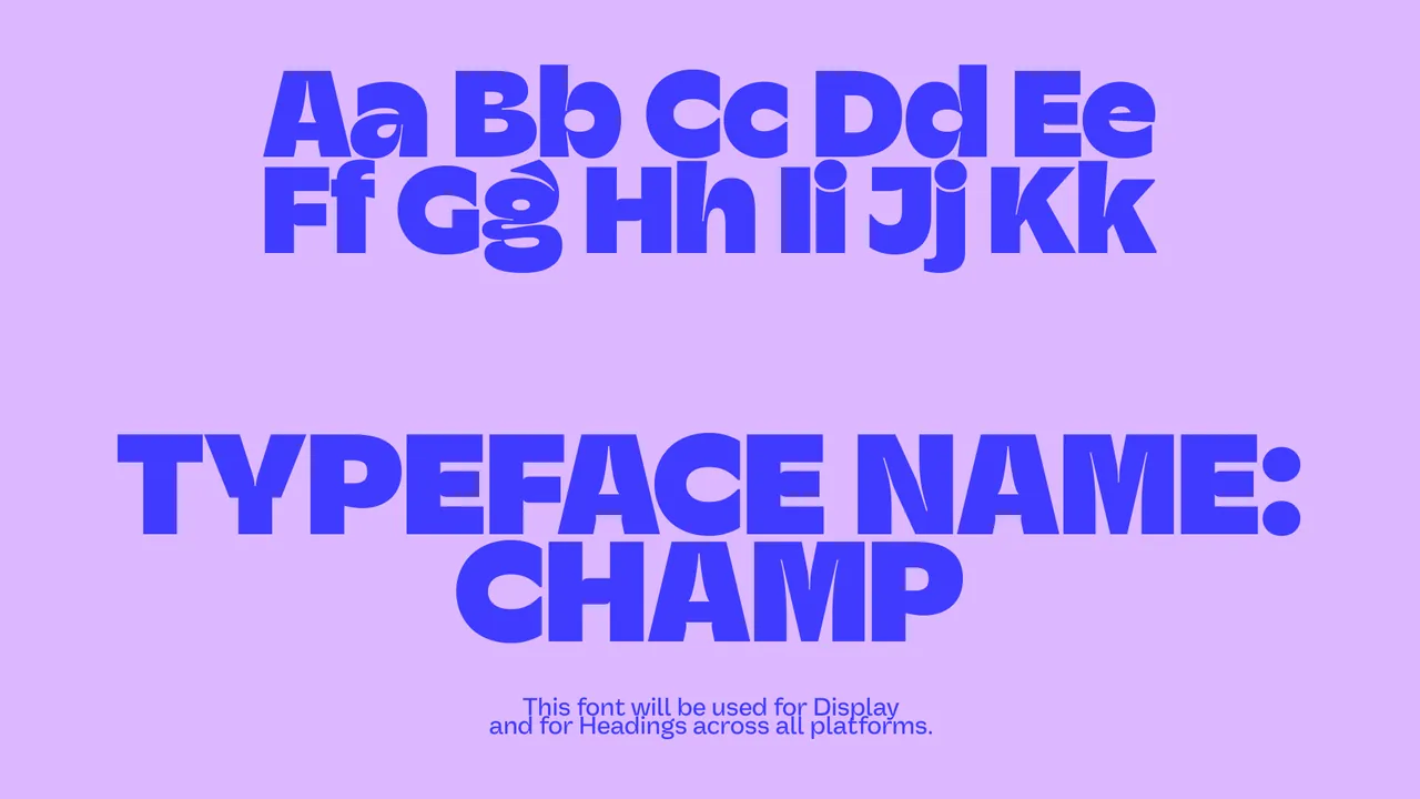 Champ display typeface specimen for Albspire headings