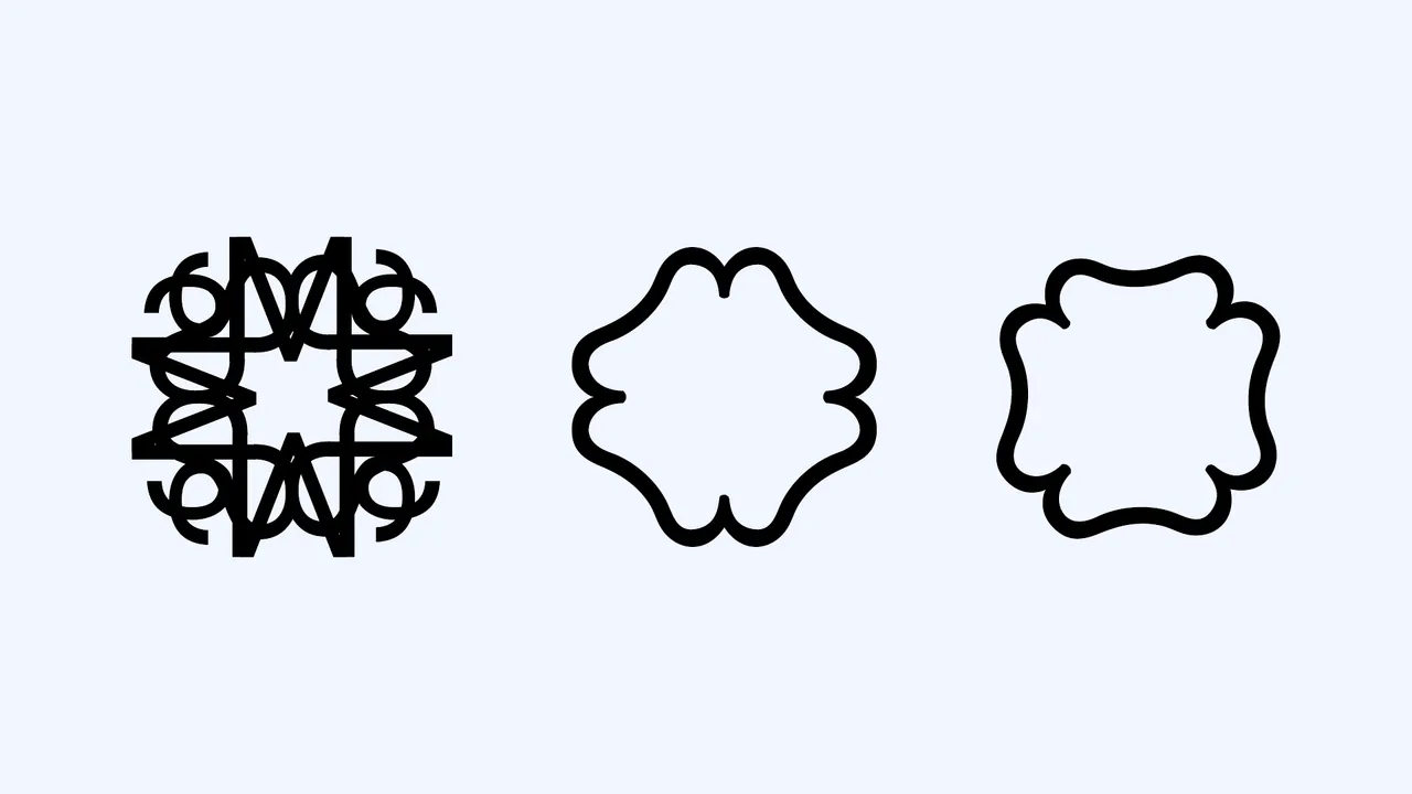 Rounded emblem developed from repeated MS monogram forms